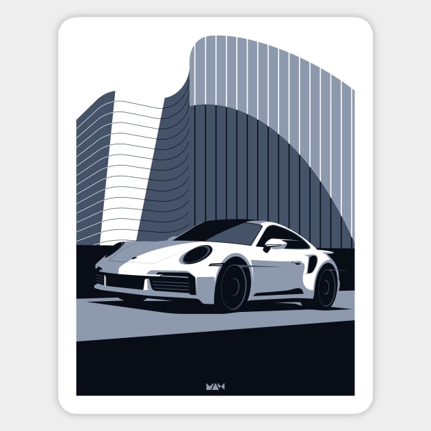 911 Turbo (Downtown Gray) Sticker by Atelier de l'Automobile